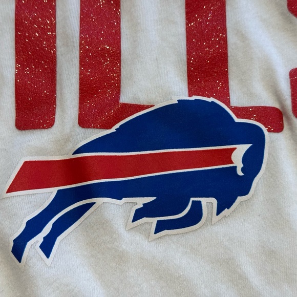 Fanatics Blue and White Bills Women's Jersey lace up long sleeves glitter Red - Picture 7 of 11